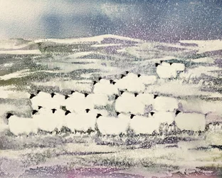 Moutons en hiver
